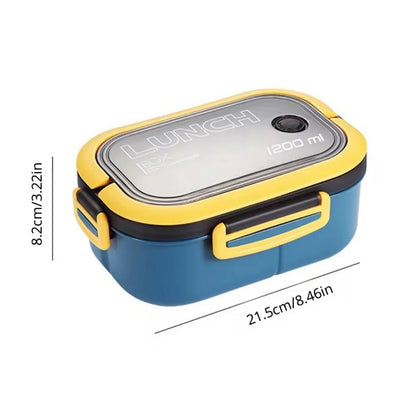 Bento box 2 levels with spoon and fork, 1200 ml
