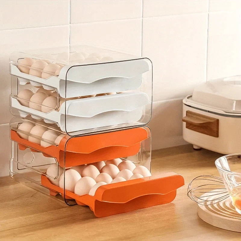 Egg box refrigerator 2 levels with pull-out drawers