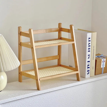 2 Tier Bamboo Kitchen Shelf - Kitchen Desk Organizer