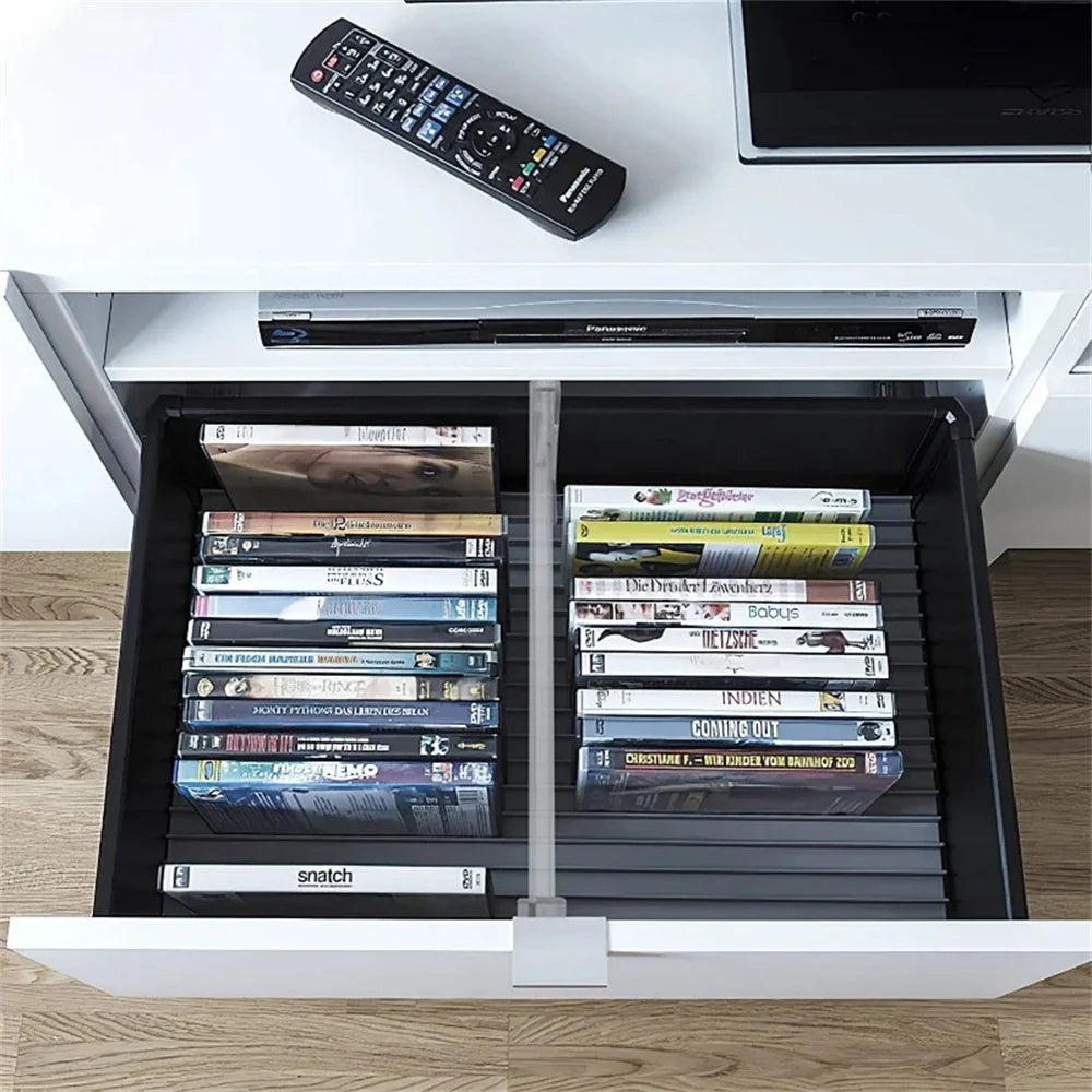 Plastic drawer divider, adjustable, transparent
