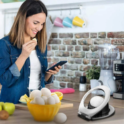 Stainless steel egg divider - slices, wedges & quarters in one