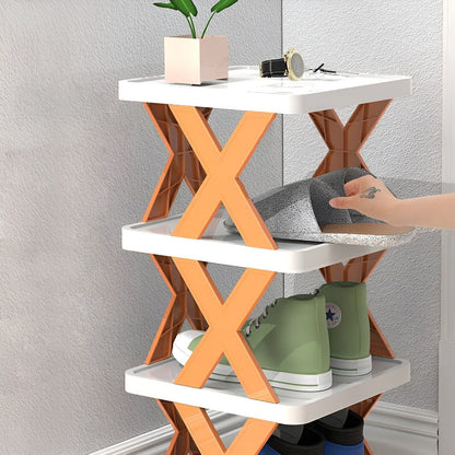 Shoe rack foldable with 3-7 layers