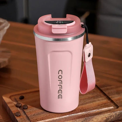 Stainless steel thermos mug with intelligent temperature display - TempMate