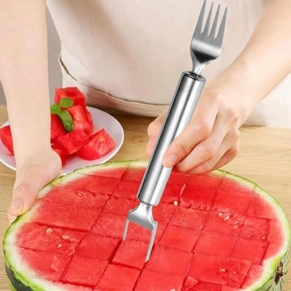 Stainless steel watermelon slicer with fork