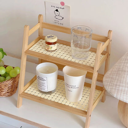 2 Tier Bamboo Kitchen Shelf - Kitchen Desk Organizer