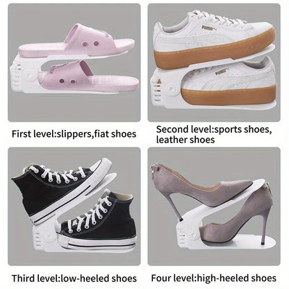 Shoe organizer adjustable 3 levels - space saving for hallways