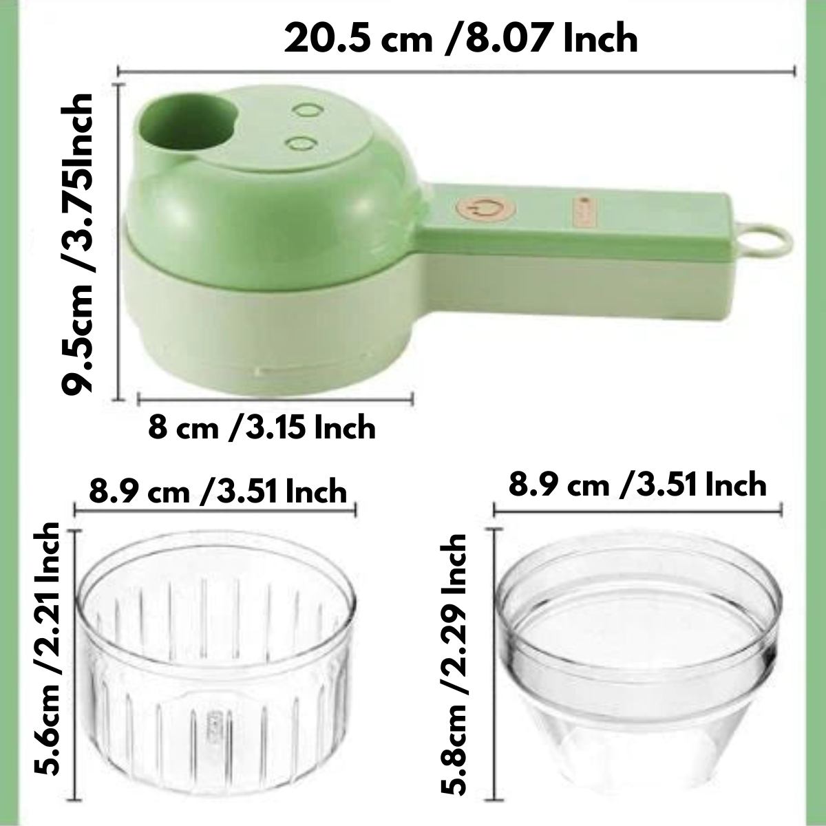 4-in-1 electric chopper with USB charging function