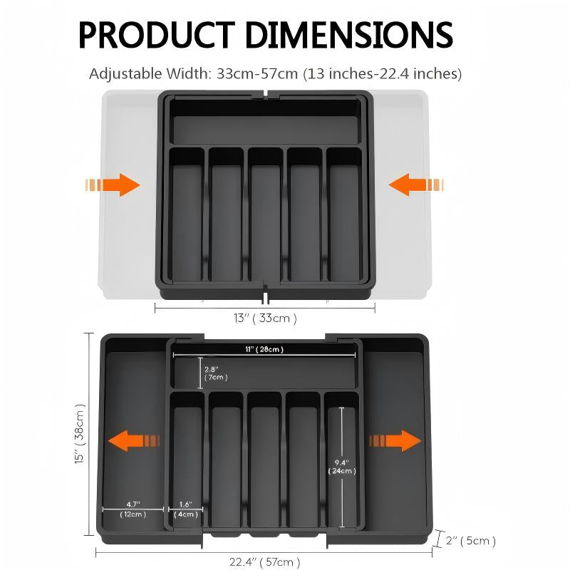 Extendable Cutlery Drawer Organizer - Adjustable 33-57cm