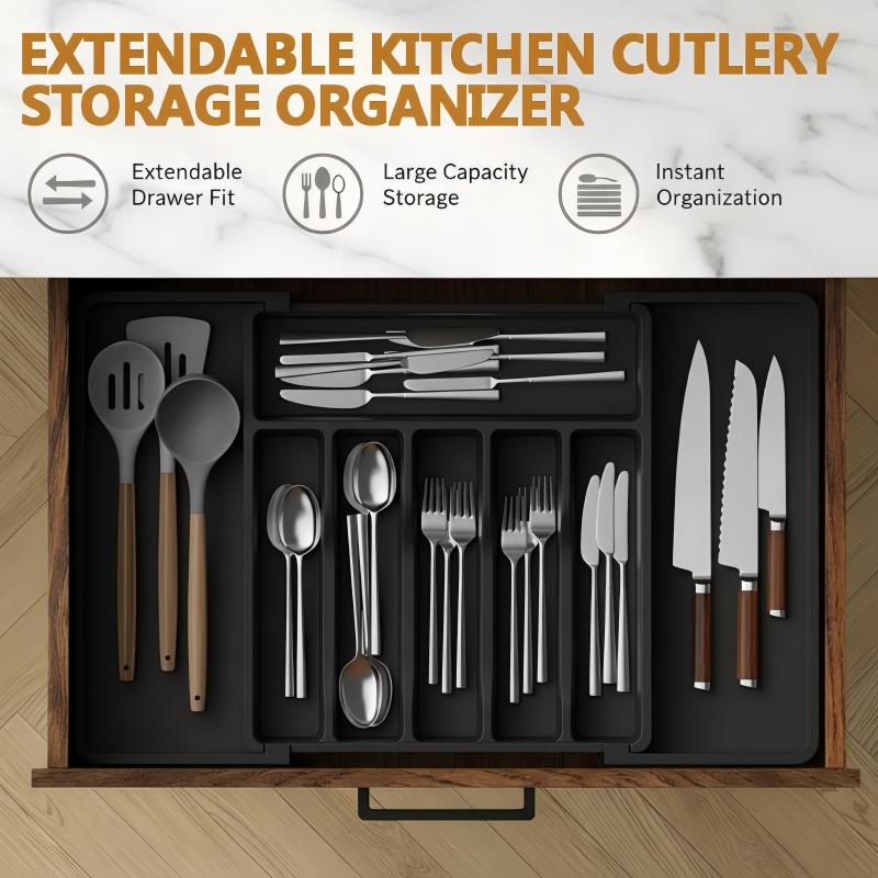 Extendable Cutlery Drawer Organizer - Adjustable 33-57cm