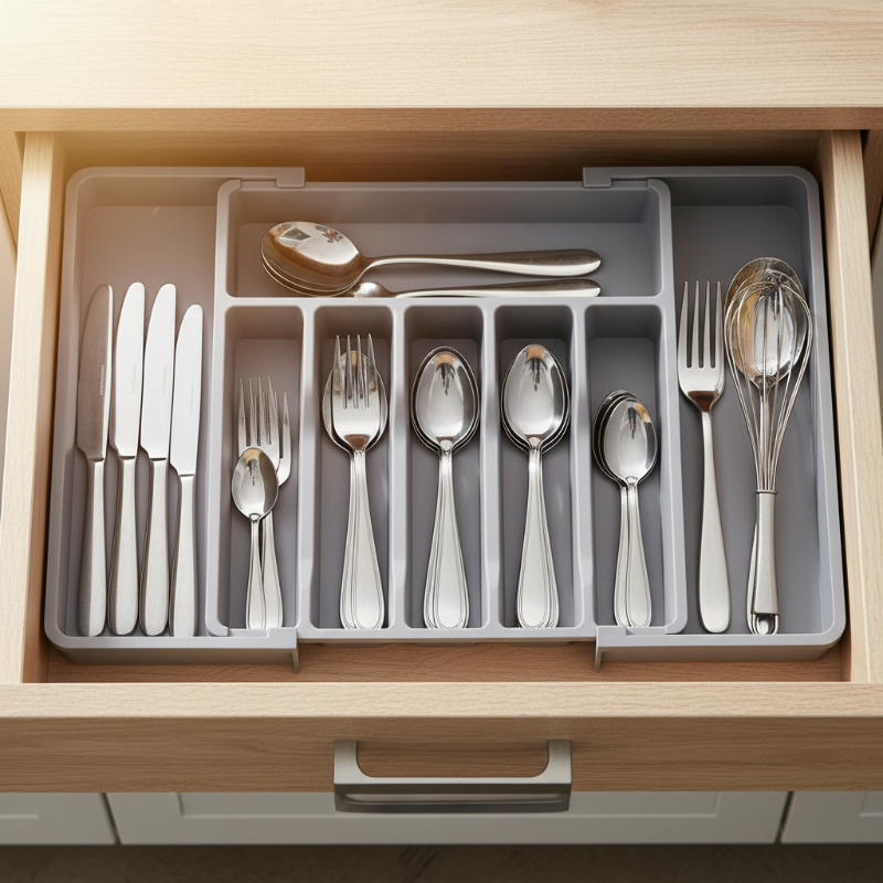 Extendable Cutlery Drawer Organizer - Adjustable 33-57cm