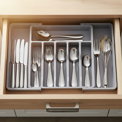 Extendable Cutlery Drawer Organizer - Adjustable 33-57cm