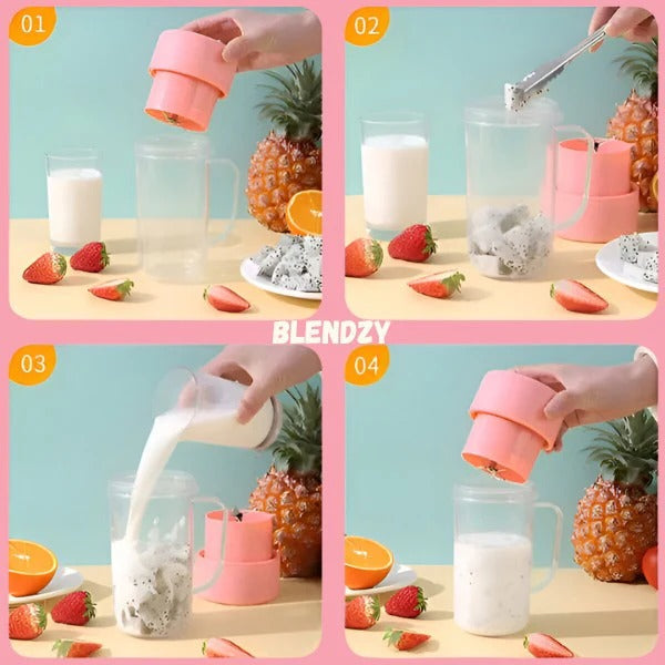 Portable smoothie mixer with battery – fresh drinks in 30 seconds