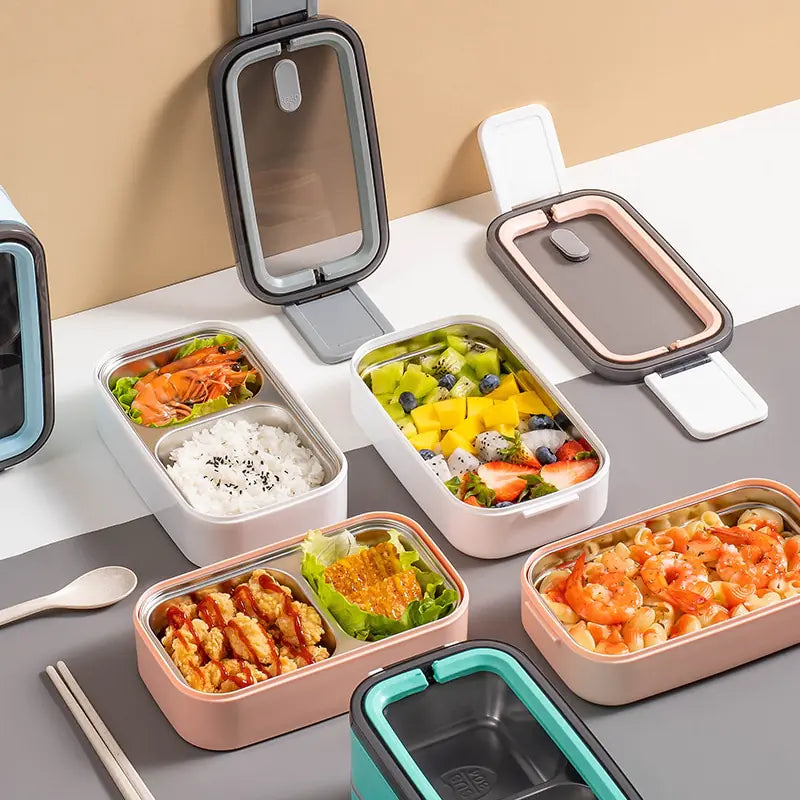 2-Layer Stainless Steel Bento Lunch Box - MealMate