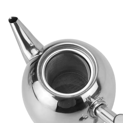 Stainless steel teapot with strainer – TeaElegance