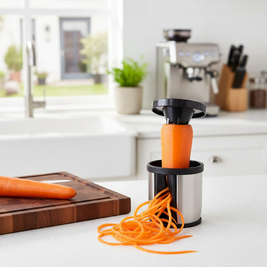 Vegetable spiral cutter stainless steel - even noodles every time