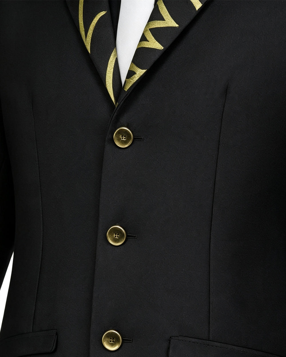 Mens Demon King Costume Black Jacket Pants Shirt and Hat Suit for Dress-up Party
