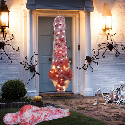 59-Inch Hanging Cocoon Corpse with Integrated Warm String Lights for  Halloween