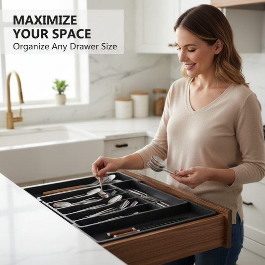 Extendable Cutlery Drawer Organizer - Adjustable 33-57cm