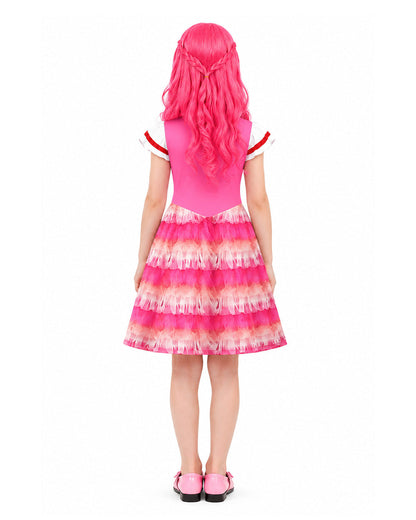 Toddler Girls Pink Princess Dress and Crossbag 2pcs Suit for Cosplay Events