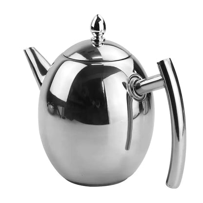 Stainless steel teapot with strainer – TeaElegance
