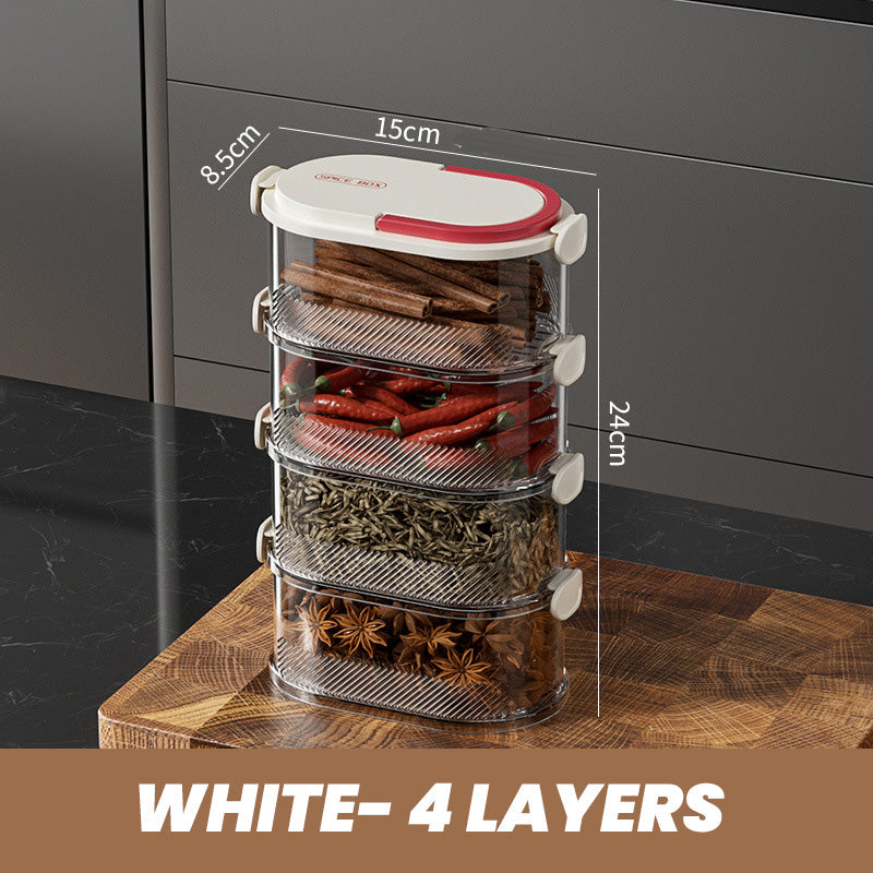 Stackable spice rack - stay fresh, access quickly