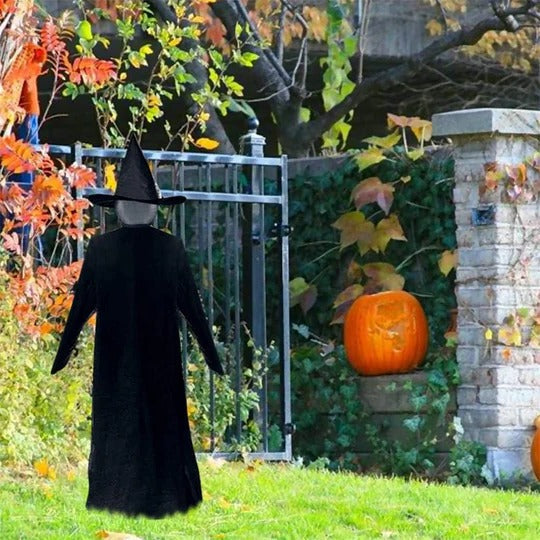 Outdoor Lighted Witch Stake Decoration for Halloween Yard Displays