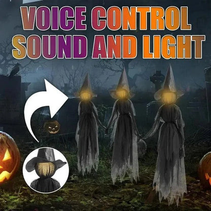 Outdoor Lighted Witch Stake Decoration for Halloween Yard Displays