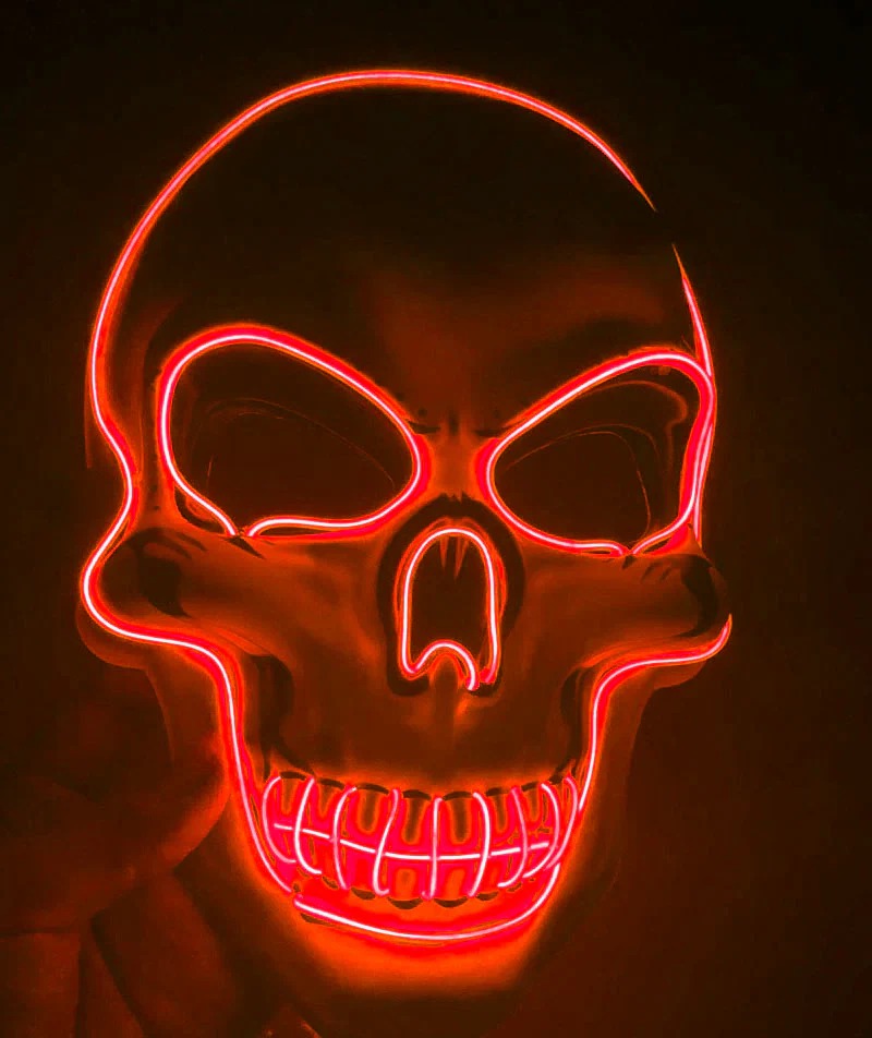 LED Skeleton Mask for Halloween and Costume Events