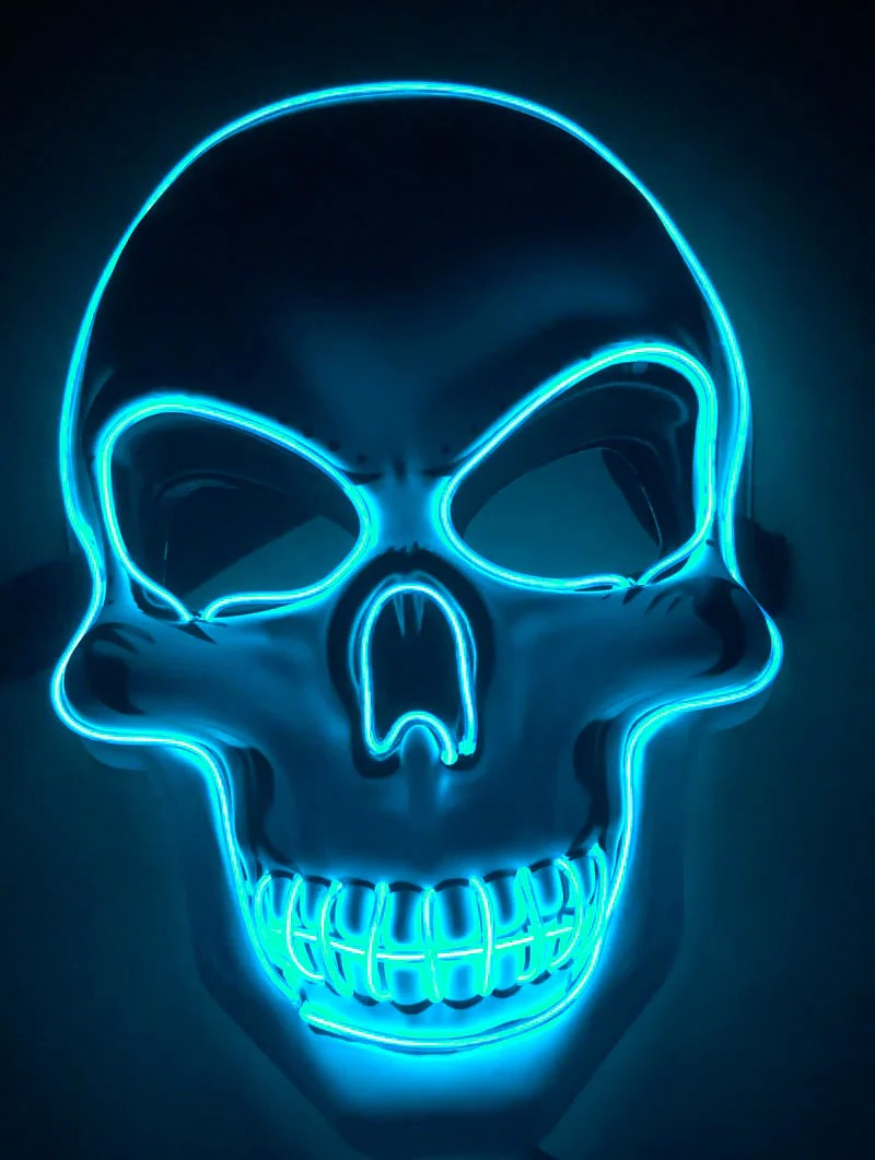 LED Skeleton Mask for Halloween and Costume Events