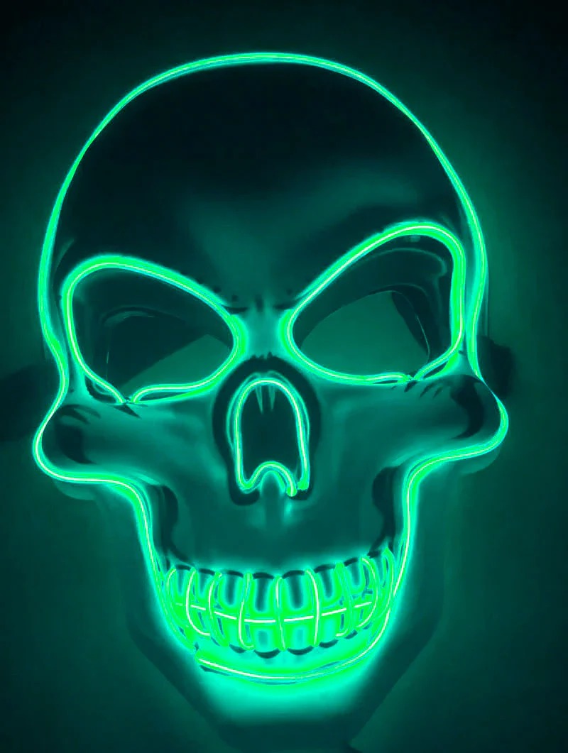 LED Skeleton Mask for Halloween and Costume Events