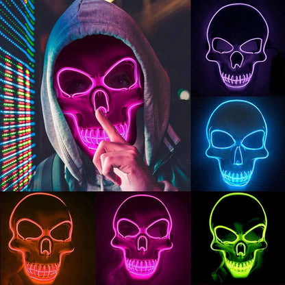 LED Skeleton Mask for Halloween and Costume Events
