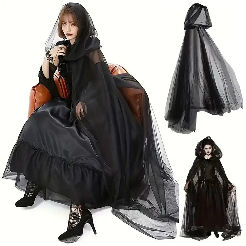 Adults Halloween Hooded Witch Cloak for Women