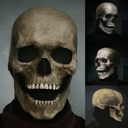 Articulated Human Skeleton Mask Full Head Latex Skull with Moving Jaw for Costume Parties Cosplay Horror Events Haunted Houses Adults Unisex | Thomler