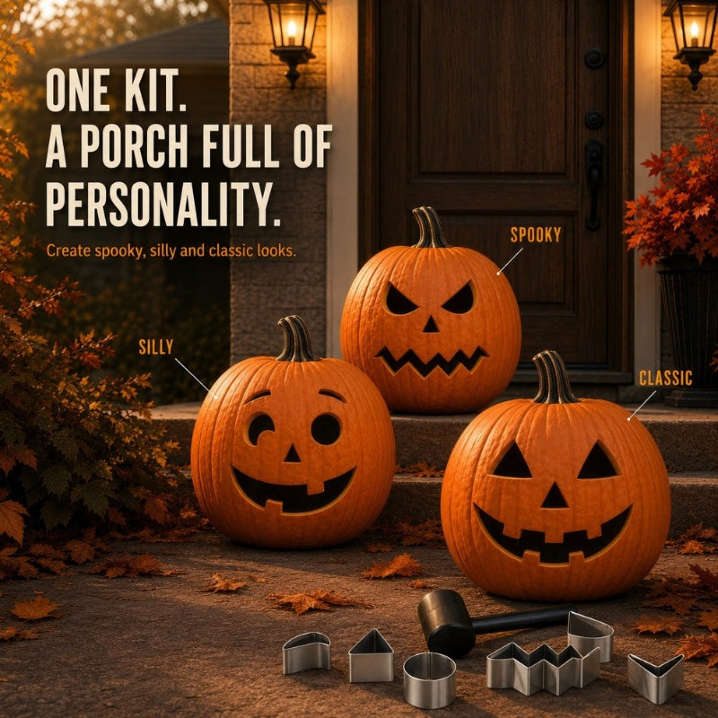 36 Pcs Pumpkin Carving Kit with 4 Candles Lights & 20 Pumpkin Stencils