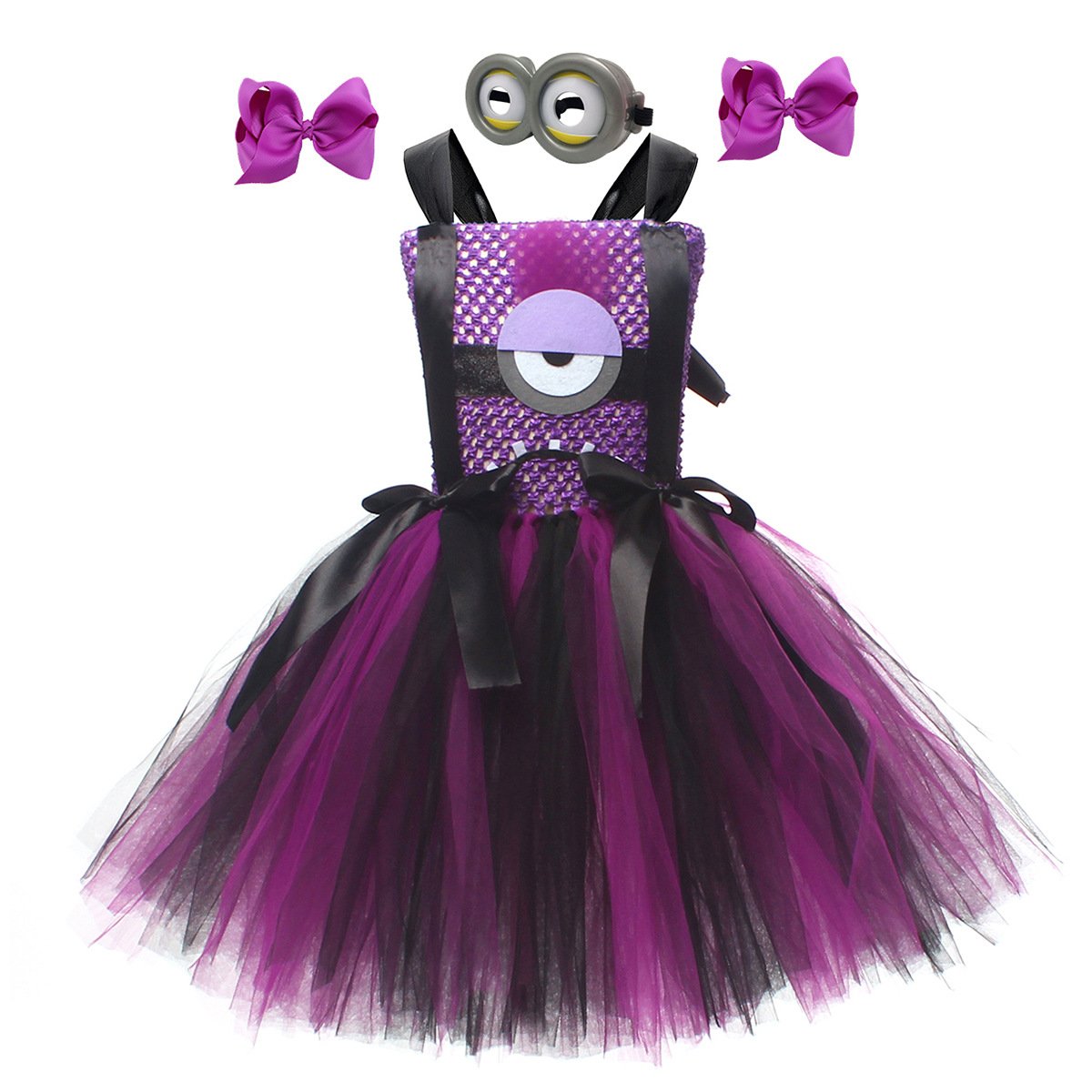 Kids Costumes Yellow and Purple Tutu Dress with Iconic Goggles