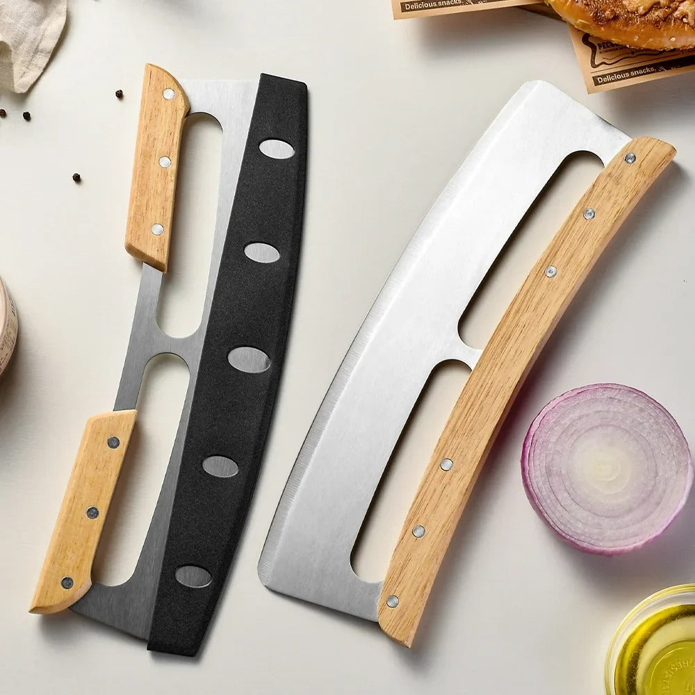 Large pizza cutter with curved stainless steel knife (35 cm) - Bruno