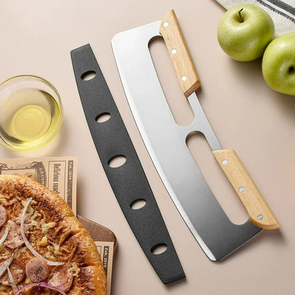 Large pizza cutter with curved stainless steel knife (35 cm) - Bruno
