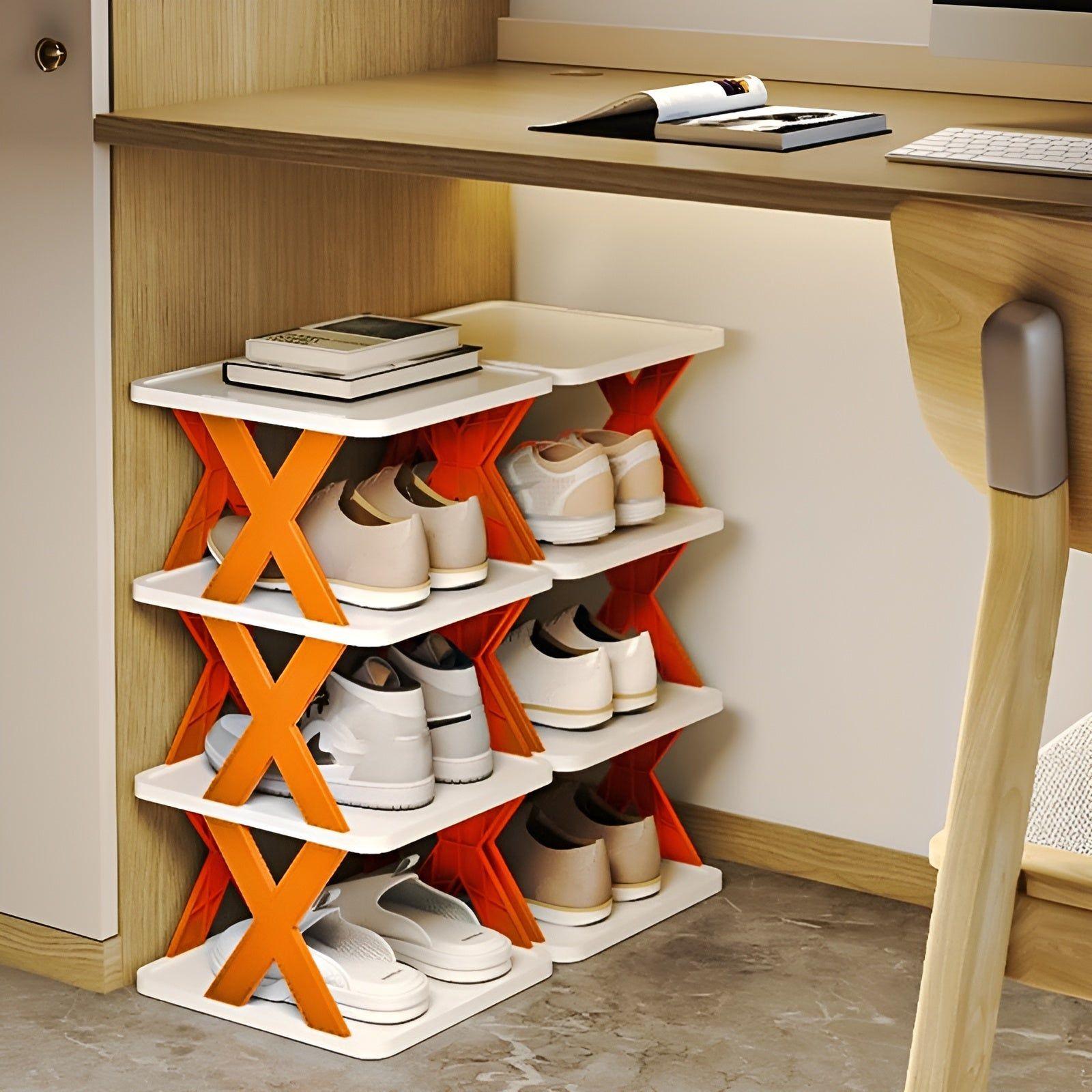 Shoe rack foldable with 3-7 layers