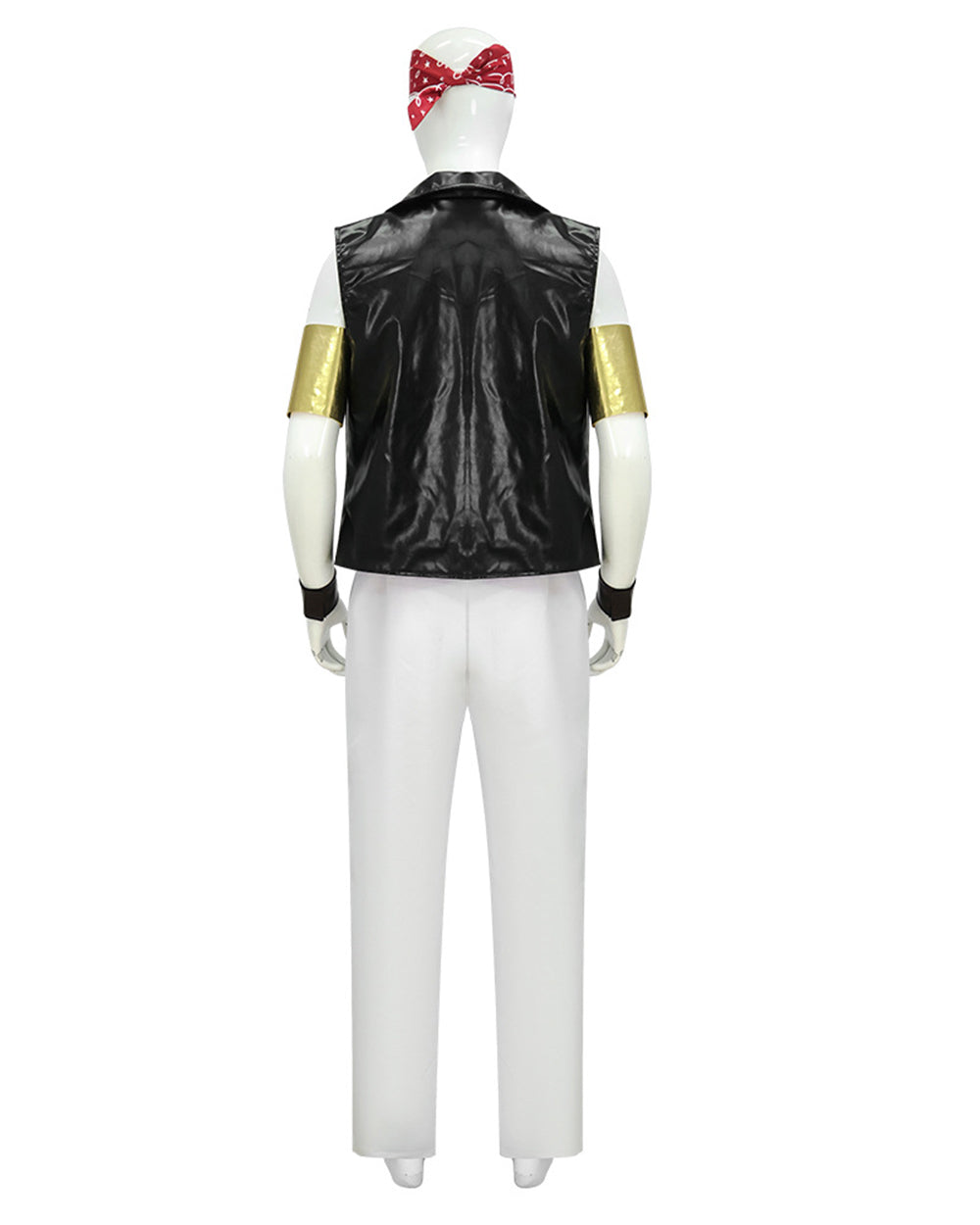 80s Retro Supervillain Costume Dancing Bad Boy Black Vest White Pants 8pcs Suit for Halloween Carnival