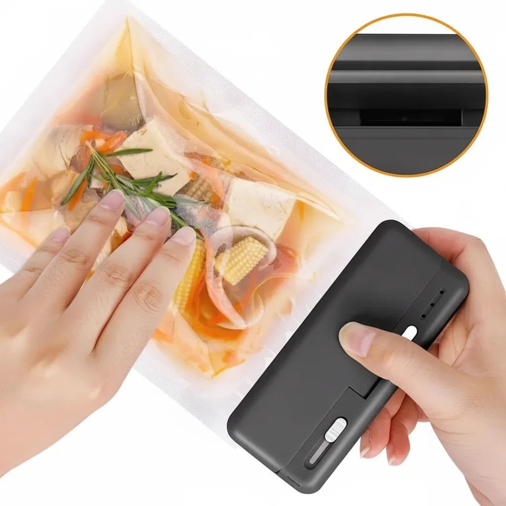 Mini bag sealer, rechargeable & compact