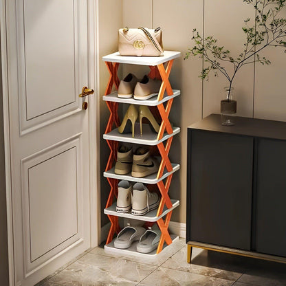 Shoe rack foldable with 3-7 layers