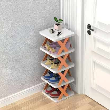 Shoe rack foldable with 3-7 layers