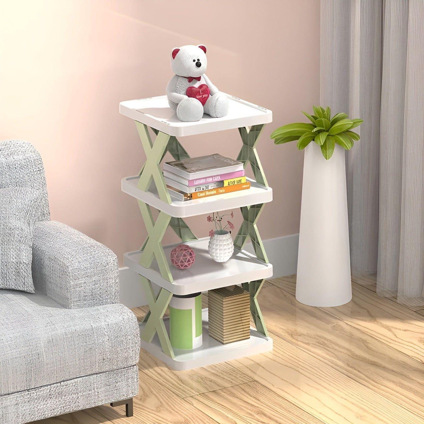 Shoe rack foldable with 3-7 layers
