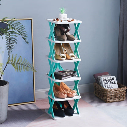 Shoe rack foldable with 3-7 layers