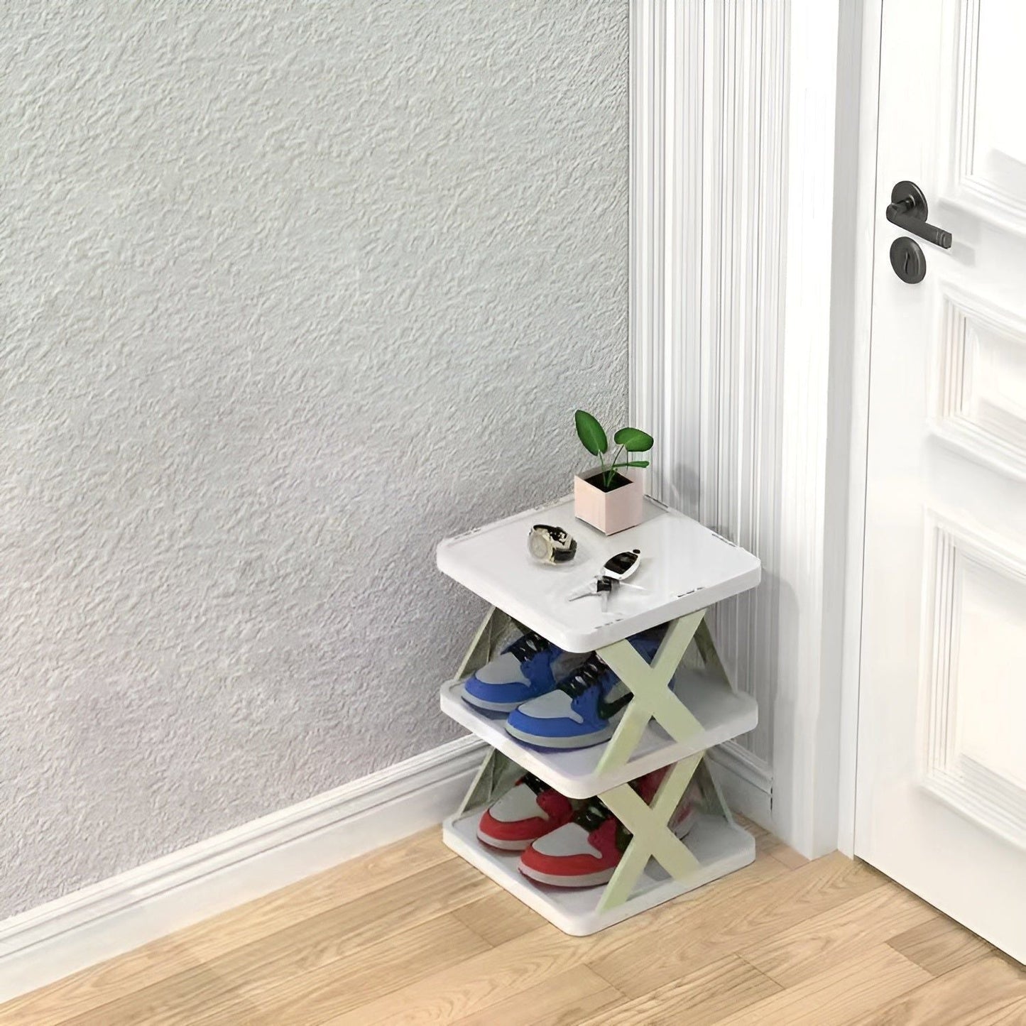 Shoe rack foldable with 3-7 layers