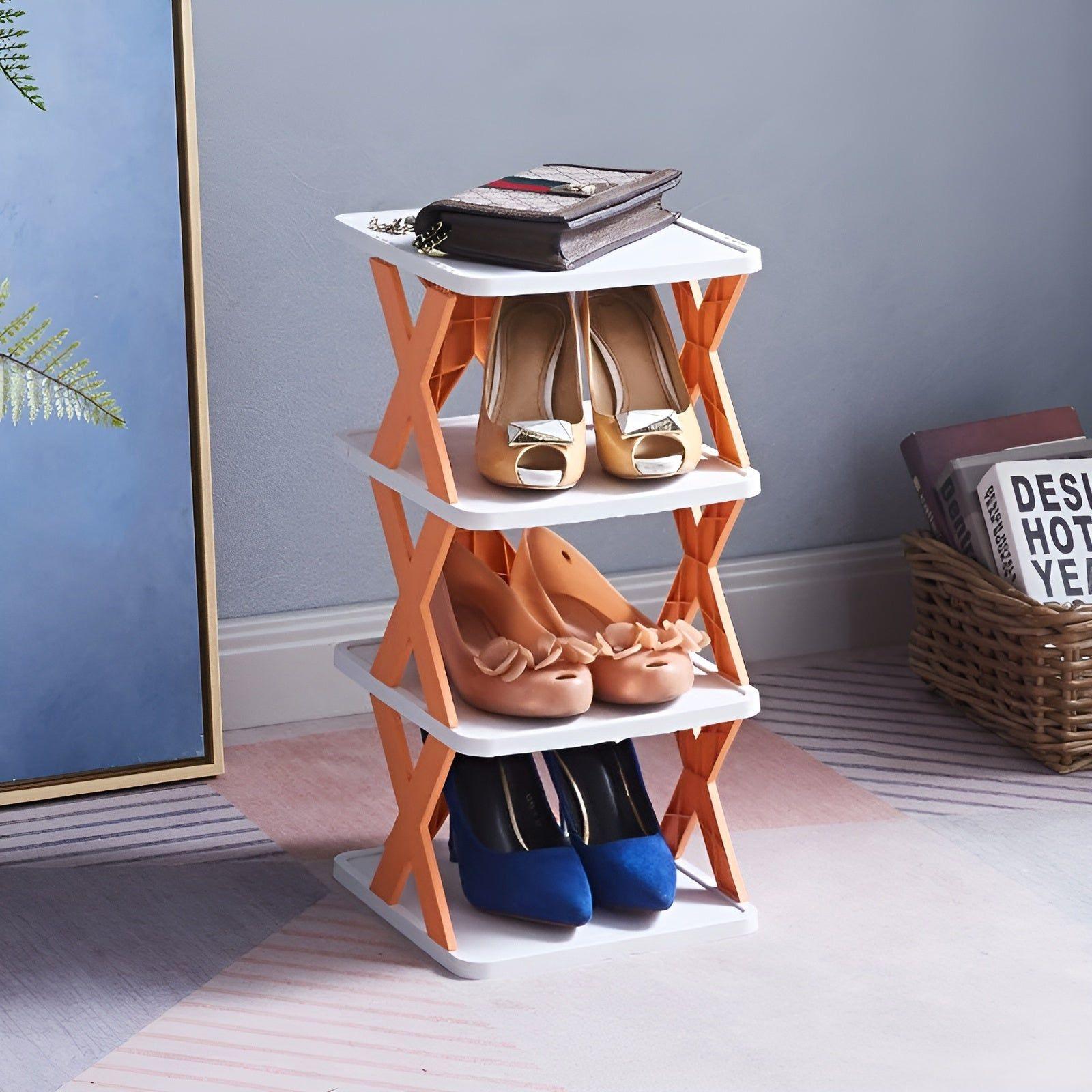 Shoe rack foldable with 3-7 layers