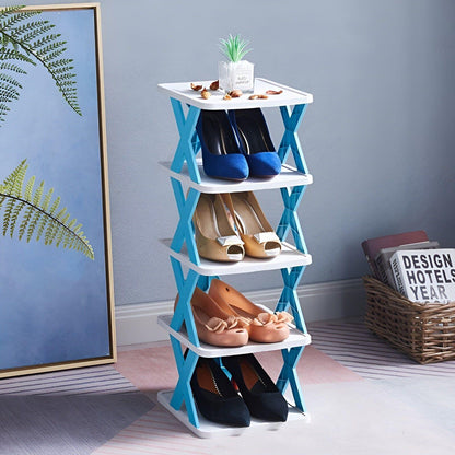 Shoe rack foldable with 3-7 layers